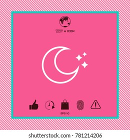 Moon stars line icon