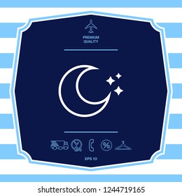 Moon stars line icon. Graphic elements for your design