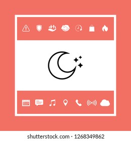 Moon stars line icon. Graphic elements for your design