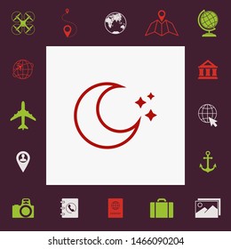 Moon stars line icon. Graphic elements for your design