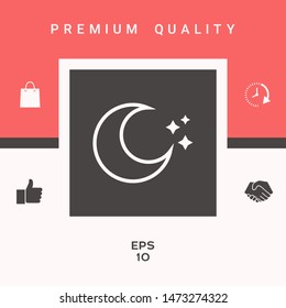 Moon stars line icon. Graphic elements for your design