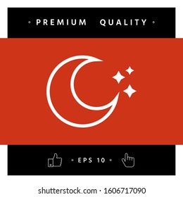 Moon stars line icon. Graphic elements for your design