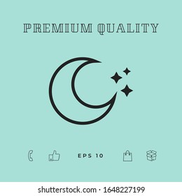 Moon stars line icon. Graphic elements for your design