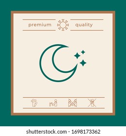 Moon stars line icon. Graphic elements for your design