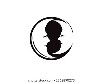 Moon and stars logo icon design template elements. moon logo design