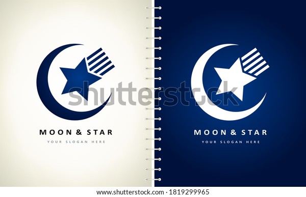 moon and stars logo\
vector space design
