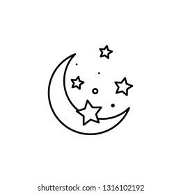 Moon stars, magic icon. Element of magic for mobile concept and web apps icon. Thin line icon for website design and development