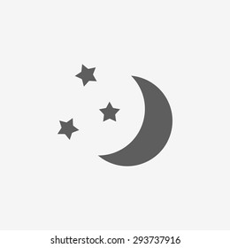 Moon and stars at night