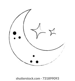 moon and stars night