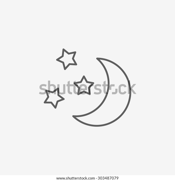 Moon and stars at\
night