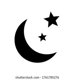 moon and stars. night icon isolated on white background. vector illustration