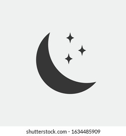 Moon and stars night vector icon