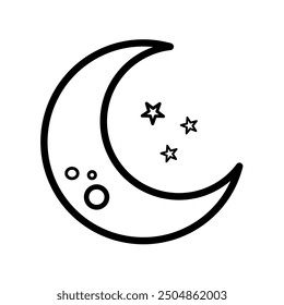 Moon with stars, night - vector icon