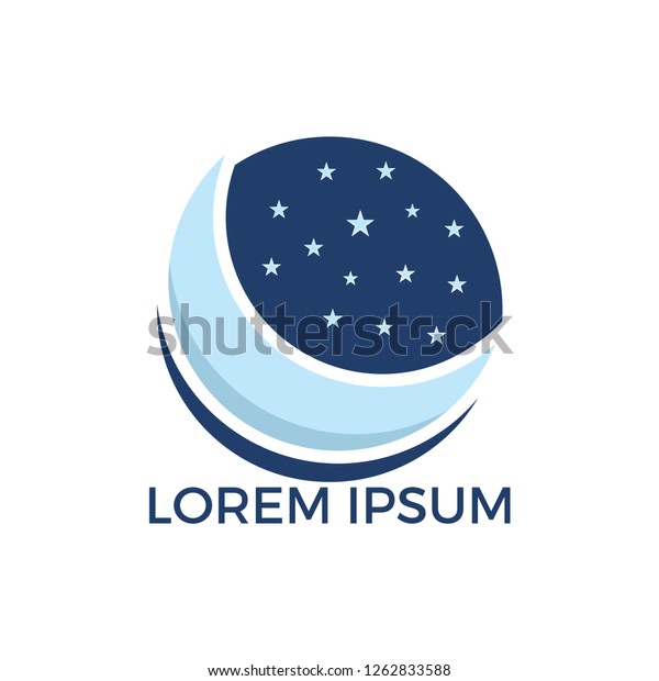 Moon, Stars and night vector logo design. Night\
Logo Design template.