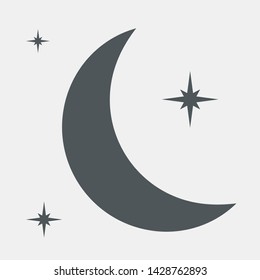 Moon and stars north cut vector