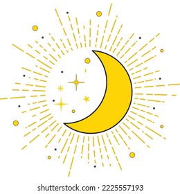 moon and stars on the sky, moonlight at night time, moon shine at night	
