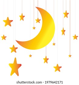 Moon Stars Moon Stars On White Stock Vector (Royalty Free) 1979642171 ...