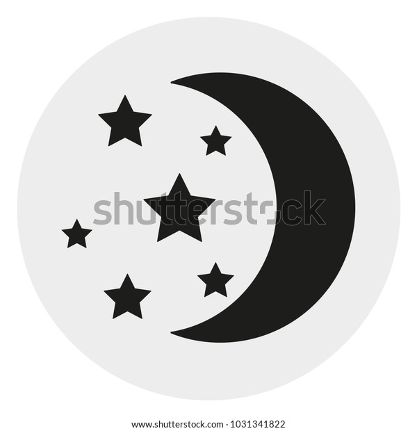 Moon with stars\
silhouette abstract web\
icon