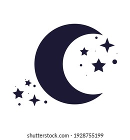 Moon Stars Silhouette Icon Stock Vector (Royalty Free) 1928755199 ...