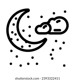 moon and stars sleep night line icon vector. moon and stars sleep night sign. isolated contour symbol black illustration