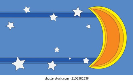 Moon stars stripes board paper cut deep. Vector illustration