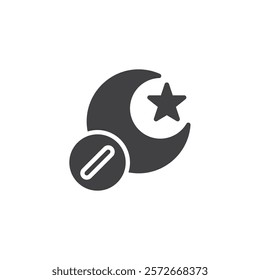 A moon and stars with a tablet vector icon. filled flat sign for mobile concept and web design. Nighttime Painkiller glyph icon. Sleep aid medication symbol, logo illustration. Vector graphics