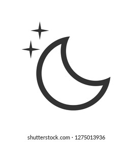 moon and stars - vector