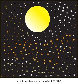 moon stars vector