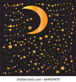 moon and stars vector