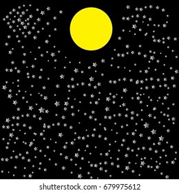 moon and stars vector