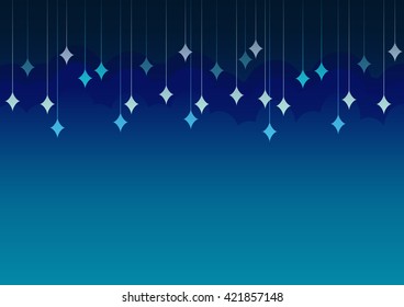 Moon and stars. Vector  background