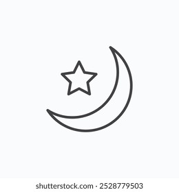 Moon stars vector flat icon set.eps