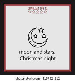 moon and stars vector icon