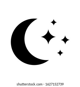 Moon with stars. vector icon