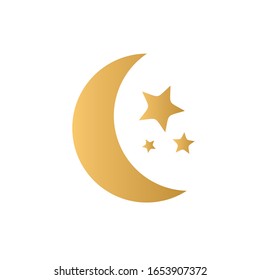 Moon and stars vector icon