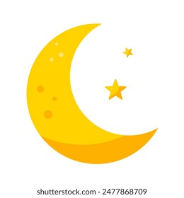 moon and stars = vector icon	