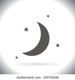 Moon & stars. vector icon