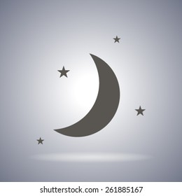 Moon & stars. vector icon