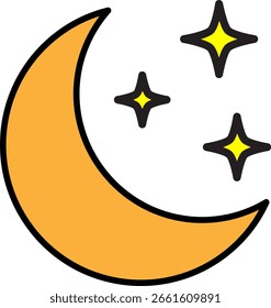 Moon and Stars Vector Icon