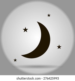 Moon & stars. vector icon
