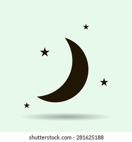 Moon & stars. vector icon