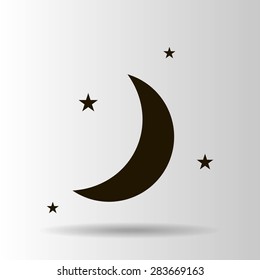 Moon & stars. vector icon