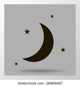 Moon & stars. vector icon