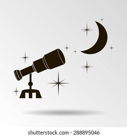 Moon & stars. vector icon