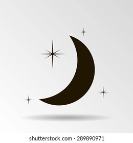Moon & stars. vector icon