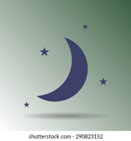 Moon & stars. vector icon