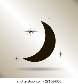 Moon & stars. vector icon