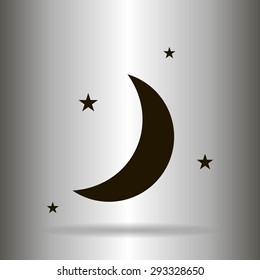Moon & stars. vector icon