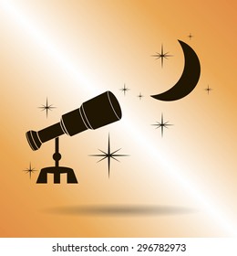 Moon & stars. vector icon