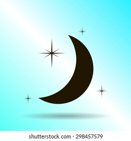 Moon & stars. vector icon